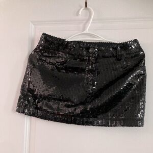 All Sequins Black Mini-skirt